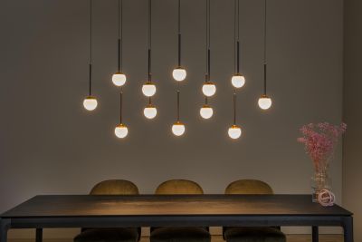 Lucide CALINA - Pendant light - LED Dim. - CCT - 12x7W 2200K/3300K - With replaceable LED module - Black - Premium